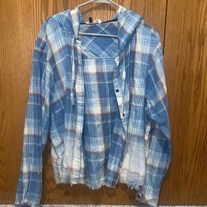 BKE Blue Plaid Button Down Shirt